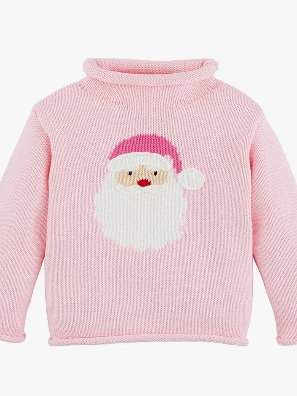 Mud Pie Pink Roll-neck Santa Sweater 12-18 Months